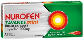Nurofen+Zavance+Mini+Ibuprofen+200mg+Liquid+Capsules+8+Pack%2A%2A