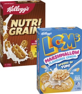 Kellogg%26%23039%3Bs+LCMs+Cereal+295g+or+Nutri+Grain+290g