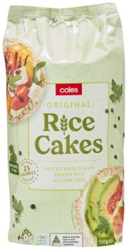 Coles-Rice-Cakes-150g on sale