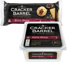 Cracker-Barrel-Cheese-Block-or-Slices-250g on sale