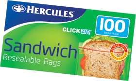 Hercules+ClickZip+Resealable+Sandwich+Bags+100+Pack