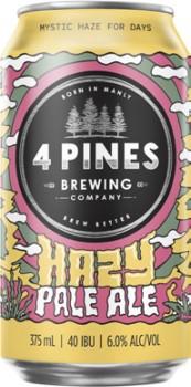 4+Pines+Brewing+Hazy+Pale+Ale+Cans+4x375mL