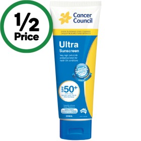 Cancer-Council-SPF-50-Ultra-Sunscreen-Tube-250ml on sale