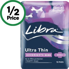 Libra+Goodnights+Ultra+Thin+Pads+Wings+Pk+10