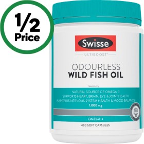 Swisse-Ultiboost-Odourless-Wild-Fish-Oil-Capsules-Pk-400 on sale