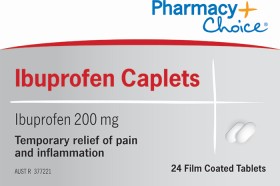 Pharmacy-Choice-Ibuprofen-Caplets-24-Tablets on sale