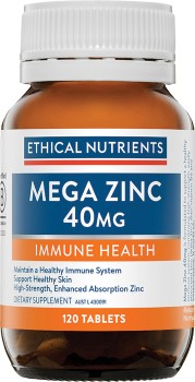Ethical-Nutrients-Mega-Zinc-40mg-120-Tablets on sale