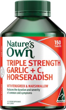 Nature%26rsquo%3Bs+Own+Triple+Strength+Garlic+%2B+C%2C+Horseradish+150+Tablets%2A