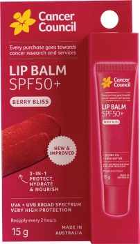 Cancer-Council-Lip-Balm-SPF50-Berry-Bliss-Flavour-15g on sale