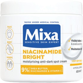 Mixa-Niacinamide-Bright-Moisturising-Anti-Dark-Spot-Cream-400mL on sale