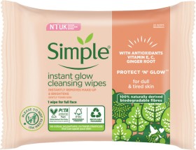 Simple+Instant+Glow+Face+Wipes+20+Pack