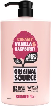 Original+Source+Creamy+Vanilla+%26amp%3B+Raspberry+Shower+Gel+1L