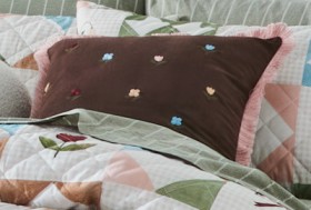 Vue+Ditsy+Floral+Embroidered+Cushion