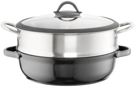 The+Cooks+Collective+Ceramic+Low+Casserole+with+Steamer+28cm