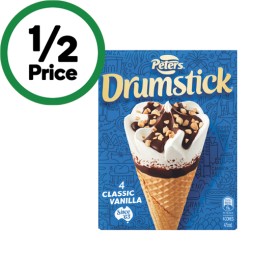 Peters-Drumstick-Ice-Cream-475-490ml-Pk-4-6 on sale