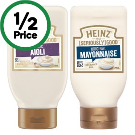 Heinz-Seriously-Good-Mayonnaise-Aioli-or-Tartare-295ml on sale