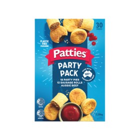 Patties+Party+Pack+Party+Pies+%26amp%3B+Sausage+Rolls+1.25+kg+Pk+30+%26ndash%3B+From+the+Freezer