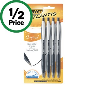 BiC-Atlantis-Retractable-Pen-Black-Pk-4 on sale