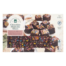 Woolworths-Hand-Finished-Vanilla-or-Chocolate-Mudcake-Slice-Varieties-Pk-24 on sale