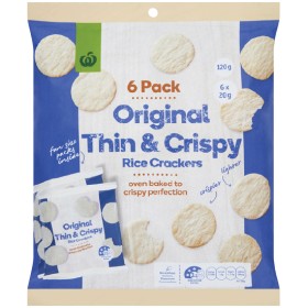 Woolworths-Thin-Crispy-Rice-Crackers-120g-Pk-6 on sale