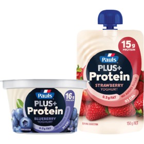 Pauls-Plus-Protein-Yoghurt-Pot-or-Pouch-150-160g on sale