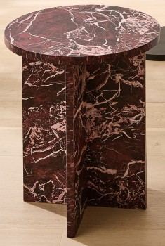 Marble-Lk-Side-Table-Red on sale