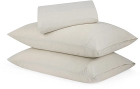 Cotton+Linen+Sheet+Set+-+Queen+Bed%2C+Natural