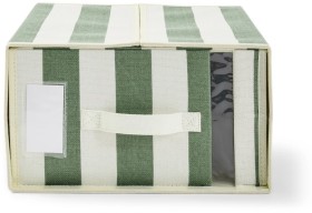 Linen+Look+Bed+Linen+Box+-+Large%2C+Green+Stripe