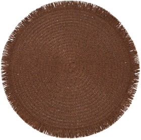 Mocha+Fringed+Placemat