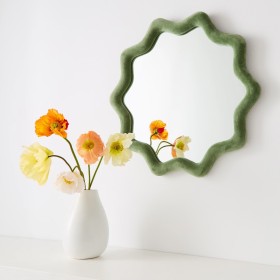 40cm-Frankie-Velvet-Mirror-Green on sale