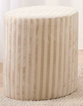 Stripe+Ottoman+-+White