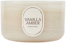 Swirl+Vanilla+Amber+Glass+Candle
