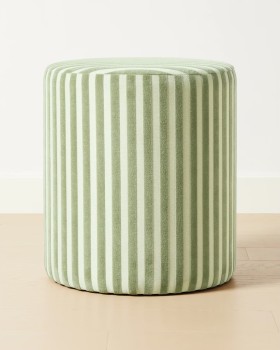 Green-Stripe-Ottoman on sale