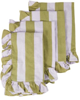 4+Pack+Stripe+Ruffle+Napkins