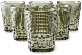 6+Green+Beaded+Tumbler+Glasses