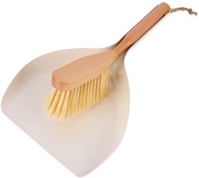 Metal-and-Wood-Dustpan-and-Brush on sale