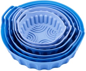 Set-of-6-Silicone-Air-Fryer-Trays-Blue on sale