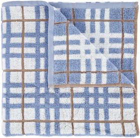 Cotton-Check-Bath-Towel-Blue on sale