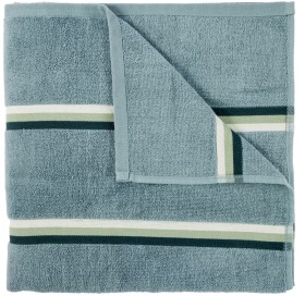 Stripe+Reversible+Cotton+Bath+Towel+-+Blue