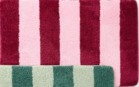 Pink+Thick+Stripe+Bathmat