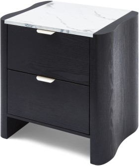 Hazel-2-Drawer-Bedside-Table-Black on sale