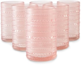 6-Pink-Pearls-Highball-Glasses on sale