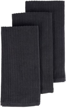 3+Pack+Ribbed+Grey+Terry+Tea+Towels