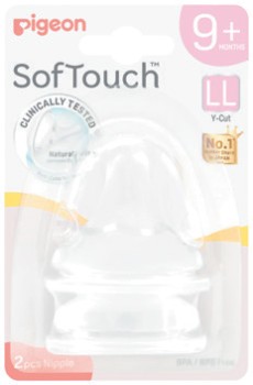 Pigeon-SofTouch-III-Peristaltic-Plus-Teat-LL-9-Months-2-Pack on sale