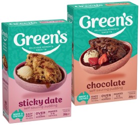Greens-SelfSaucing-Pudding-Mix-260g-Selected-Varieties on sale