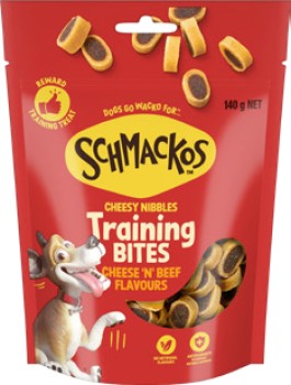 Schmackos-Training-Bites-Dog-Treats-130155g-Selected-Varieties on sale