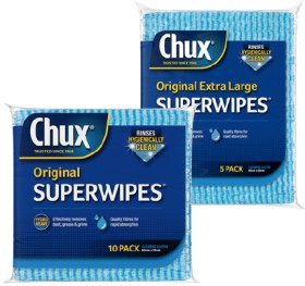 Chux-Original-Superwipes-10-Pack-or-Extra-Large-5-Pack on sale