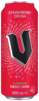 NEW+V+Strawberry+Crush+Energy+Drink+500mL