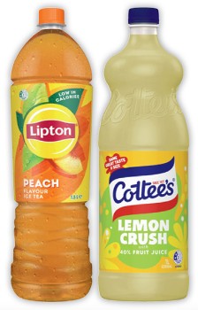 Cottees-Cordial-1-Litre-or-Lipton-Ice-Tea-15-Litre-Selected-Varieties on sale