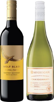 Wolf-Blass-Yellow-Label-or-McGuigan-Single-Batch-750mL-Varieties on sale